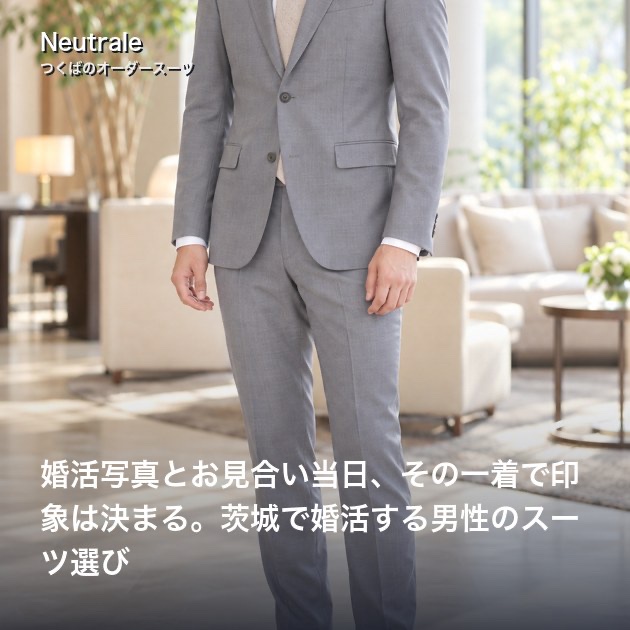 婚活写真とお見合い当日、その一着で印象は決まる。茨城で婚活する男性のスーツ選び